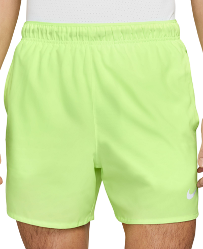 Shop Nike Challenger Men's Dri-fit Brief-lined 5" Running Shorts In Lime Blast