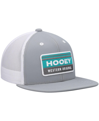 Shop Hooey Big Boys And Girls  Gray, White Horizon Trucker Snapback Hat In Gray,white