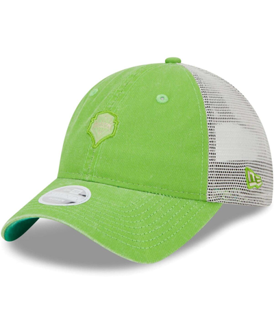 Shop New Era Women's  Rave Green Seattle Sounders Fc Micro 9twenty Adjustable Hat