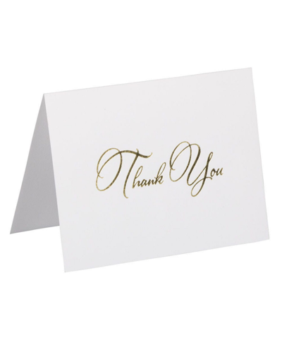 Shop Jam Paper Thank You Card Sets In Gold Script Cards Brown Kraft Envelopes