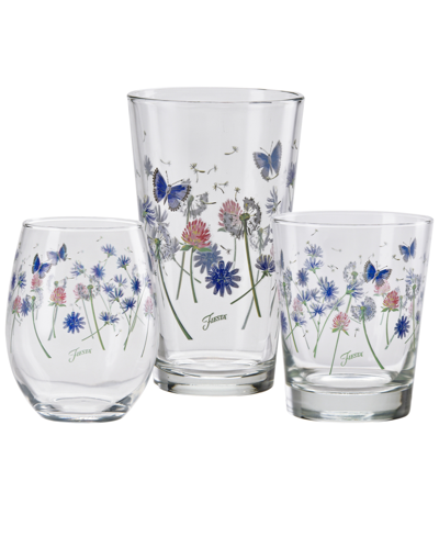 Fiesta Breezy Floral 16-ounce Tapered Cooler Glass, Set Of 4 In Multicolor