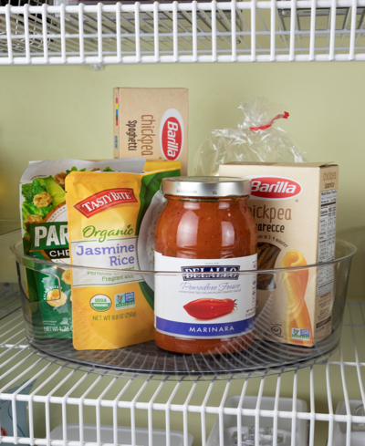 Spectrum Hexa Large Lazy Susan For Condiment Organization In Clear,dark Gray