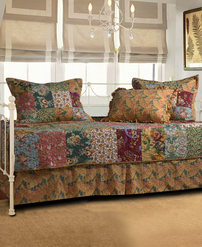 Shop Greenland Home Fashions Antique Chic Cotton Authentic Patchwork 5 Piece Set, Daybed In Multi
