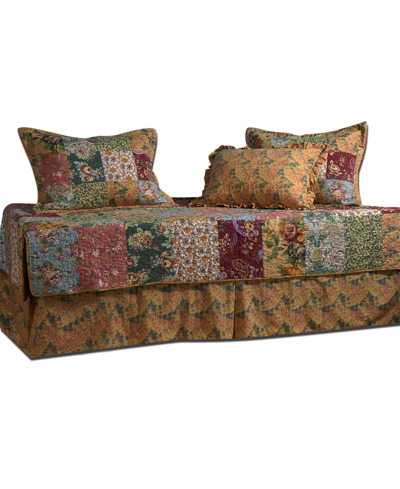 Greenland Home Fashions Antique Chic Cotton Authentic Patchwork 5 Piece Set, Daybed In Multi