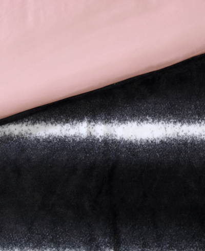 Juicy Couture Faux Fur Ombre Stripe 3-pc. Comforter Set, Full/queen In Black,white