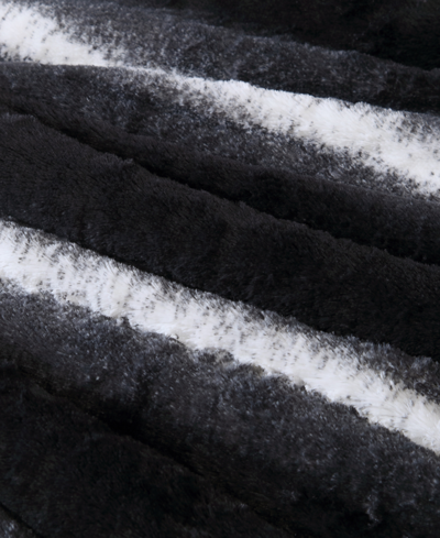 Juicy Couture Faux Fur Ombre Stripe 3-pc. Comforter Set, Full/queen In Black,white
