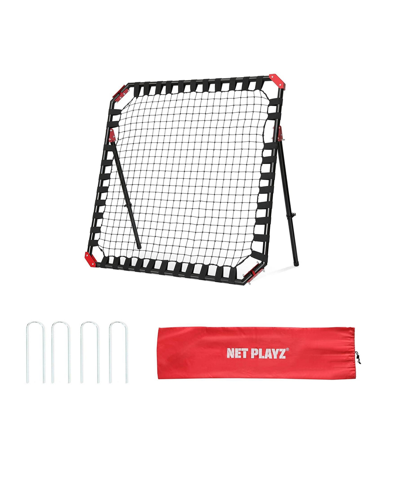 Net Playz Soccer Rebounder, Football Training Gifts, Aids Equipment For Kids Teens Portable Kick-back Rebound In Black
