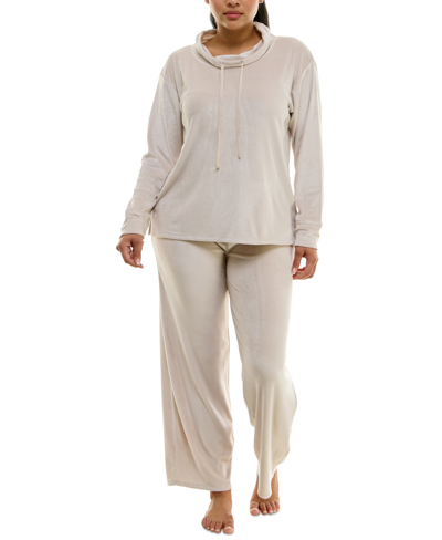 Shop Roudelain Women's 2-pc. Velour Hoodie Pajamas Set In Silver Gray