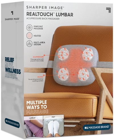 Sharper Image Real Touch Lumbar Acupressure Back Massager In Grey