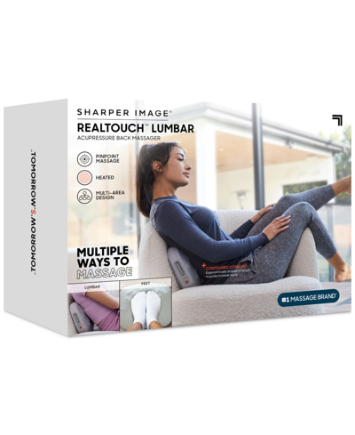 Sharper Image Real Touch Lumbar Acupressure Back Massager In Grey