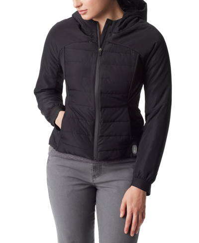 Shop Bass Outdoor Women's Hooded Long-sleeve Zip-front Jacket In Black Beau