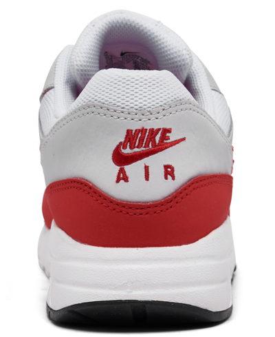 Shop Nike Big Kids Air Max 1 Casual Sneakers From Finish Line In Gray,white,black,red
