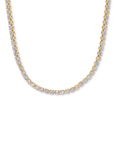 Shop Girls Crew 18k Gold-plated Crystal Tennis Necklace, 14" + 3" Extender