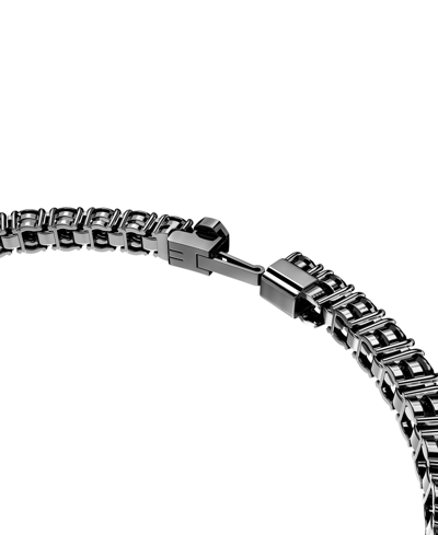 Shop Swarovski Medium Ruthenium-plated Jet Crystal Tennis Bracelet In Black