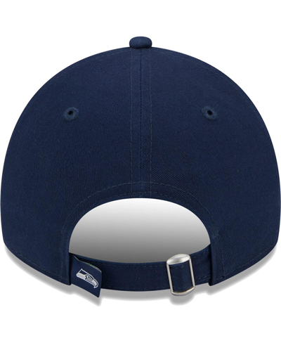 Shop New Era Women's  College Navy Seattle Seahawks Leaves 9twenty Adjustable Hat