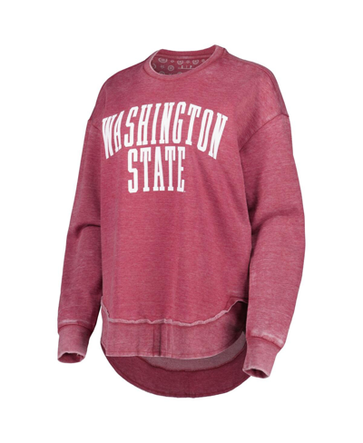 Pressbox Crimson Washington State Cougars Vintage Wash Pullover Sweatshirt In Crimson