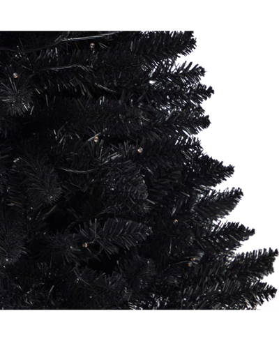 Shop Nearly Natural 4' Black Halloween Artificial Christmas Tree In Urn With 100 Orange Led Lights