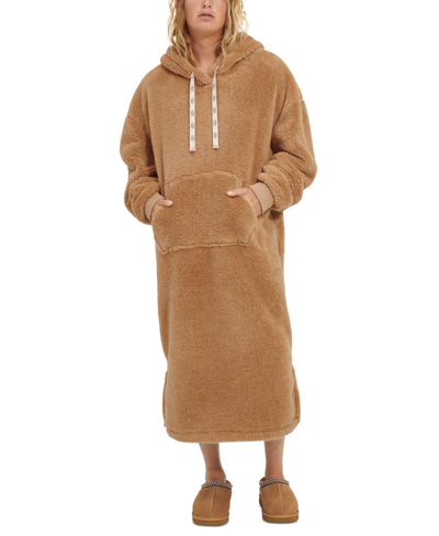 Shop Ugg Men's Winston Oversized Plush Fleece Hooded Robe In Live Oak