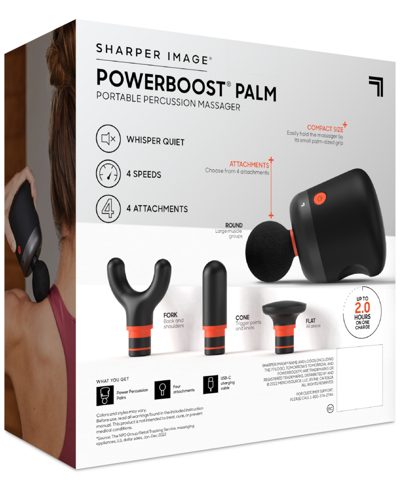 Shop Sharper Image Powerboost Palm Portable Percussion Massager In Black