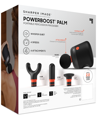 Sharper Image Powerboost Palm Portable Percussion Massager In Black