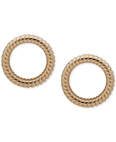Shop Dkny Gold-tone Snake Chain Open Circle Earrings