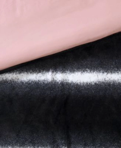 Juicy Couture Faux Fur Ombre Stripe Comforter Sets In Black,white