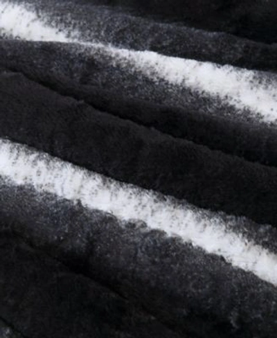 Shop Juicy Couture Faux Fur Ombre Stripe Comforter Sets In Black,white