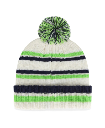 Shop 47 Brand Big Boys And Girls ' Cream Seattle Seahawks Driftway Cuffed Knit Hat With Pom