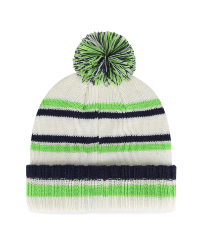 47 Brand Big Boys And Girls ' Cream Seattle Seahawks Driftway Cuffed Knit Hat With Pom In Cream