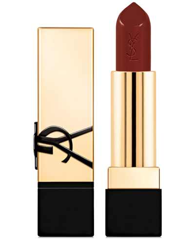 Shop Saint Laurent Rouge Pur Couture Satin Lipstick In N Unshy Cacao - Burgandy Brown