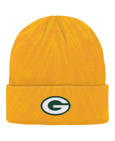 Outerstuff Big Boys And Girls Gold Green Bay Packers Tie-dye Cuffed Knit Hat In Gold