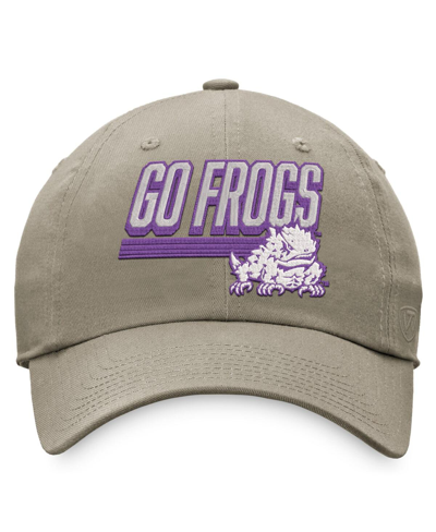 Top Of The World Khaki Tcu Horned Frogs Slice Adjustable Hat In Khaki
