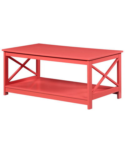 Shop Convenience Concepts 39.5" Medium-density Fiberboard Oxford Coffee Table With Shelf In Coral