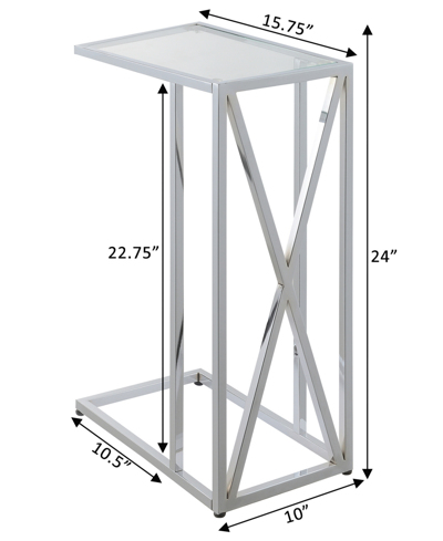 Shop Convenience Concepts 15.75" Oxford Glass C End Table In Glass,chrome