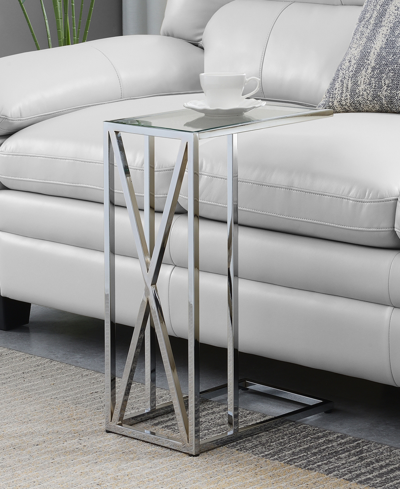 Shop Convenience Concepts 15.75" Oxford Glass C End Table In Glass,chrome