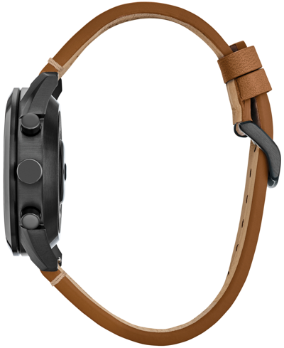 Shop Citizen Men's Cz Smart Hybrid Sport Brown Leather Strap Smart Watch 43mm