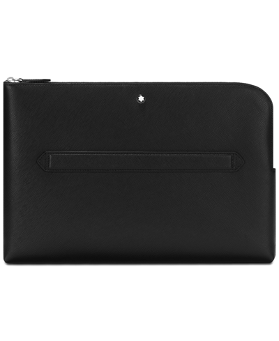 Shop Montblanc Sartorial Leather Laptop Case In Black