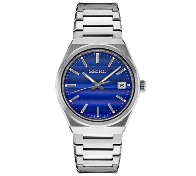 Shop Seiko Men's Essentials Stainless Steel Bracelet Watch 39mm In Blue