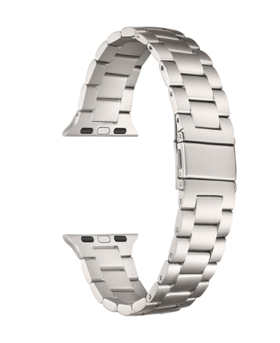 Shop Posh Tech Men's Sloan 3-link Stainless Steel Band For Apple Watch Size- 38mm, 40mm, 41mm In Silver