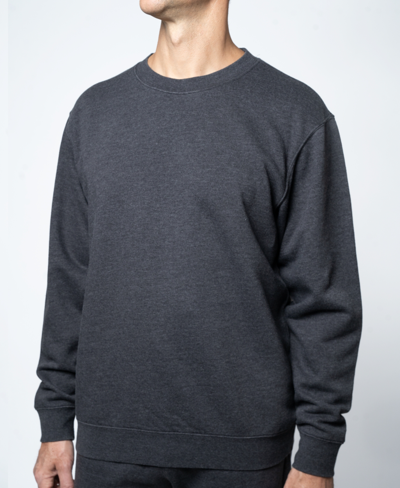 Shop Lazer Men's Burnout Fleece Crewneck Sweatshirt In Black