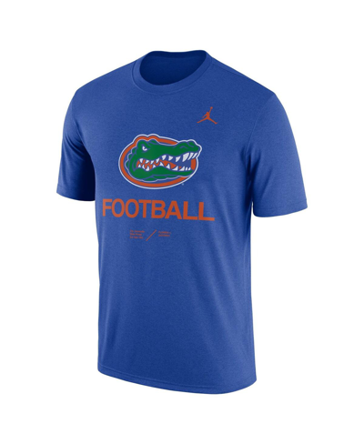 Shop Jordan Men's  Heathered Royal Florida Gators Team Football Legend T-shirt