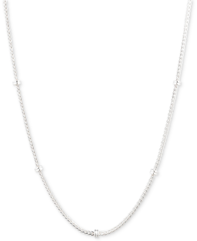 Shop Lauren Ralph Lauren Herringbone Link Rondelle 17" Chain Necklace In Sterling Silver
