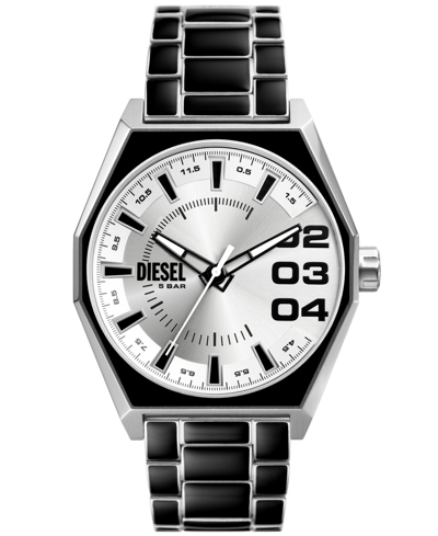 Shop Diesel Men's Scraper Three Hand Black Stainless Steel Watch 43mm