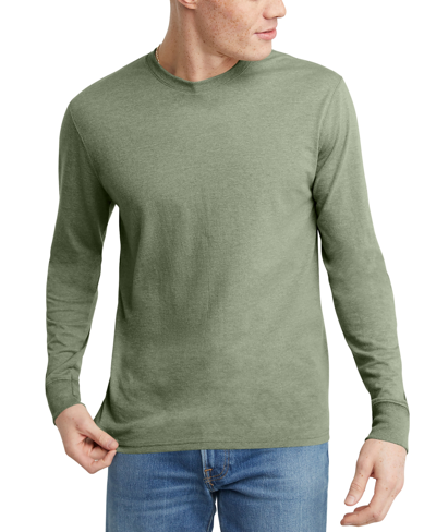 Shop Alternative Apparel Men's Hanes Originals Tri-blend Long Sleeve T-shirt In Green