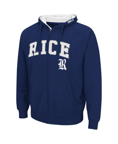 Colosseum Men's  Navy Rice Owls Arch And Logo 3.0 Full-zip Hoodie In Navy