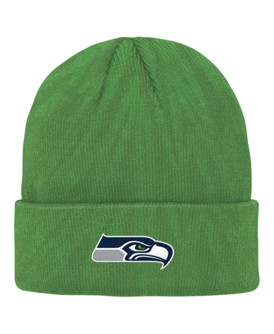 Outerstuff Big Boys And Girls Neon Green Seattle Seahawks Tie-dye Cuffed Knit Hat In Neon Green