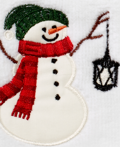 Avanti Snowman Park Cotton 2 Pack Fingertip Towel, 11" X 18" In White