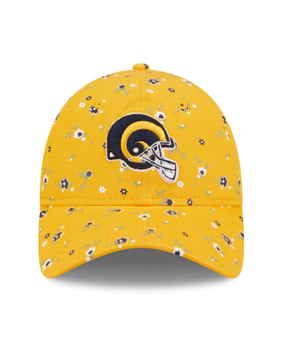 Shop New Era Women's  Gold Los Angeles Rams Floral 9twenty Adjustable Hat