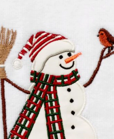Avanti Snowman Park Holiday Bath Towels In White