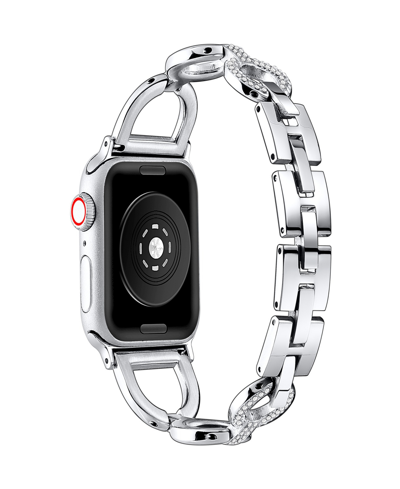 Shop Posh Tech Women's Coco Stainless Steel Band For Apple Watch Size- 42mm, 44mm, 45mm, 49mm In Silver
